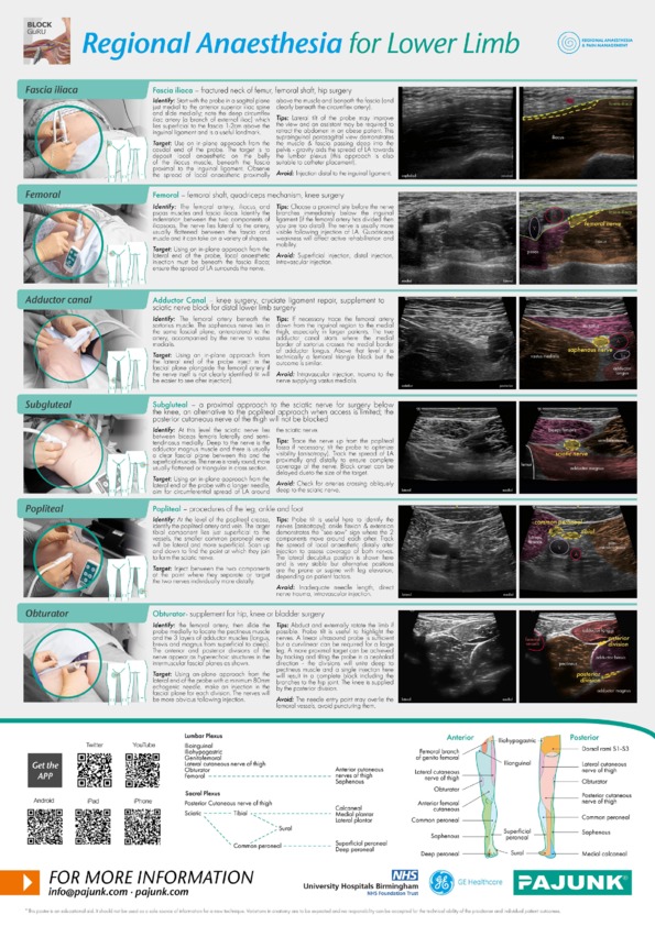 Regional Anaesthesia For Lower Limb