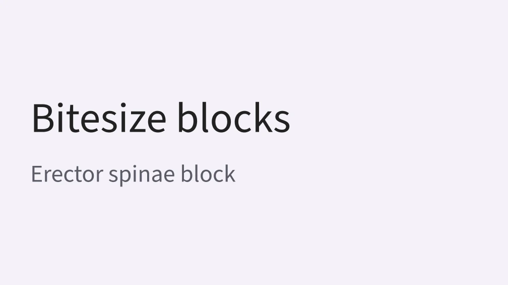 Erector Spinae Block